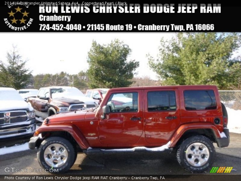 Copperhead Pearl / Black 2014 Jeep Wrangler Unlimited Sahara 4x4
