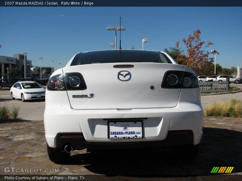 Rally White / Beige 2007 Mazda MAZDA3 i Sedan