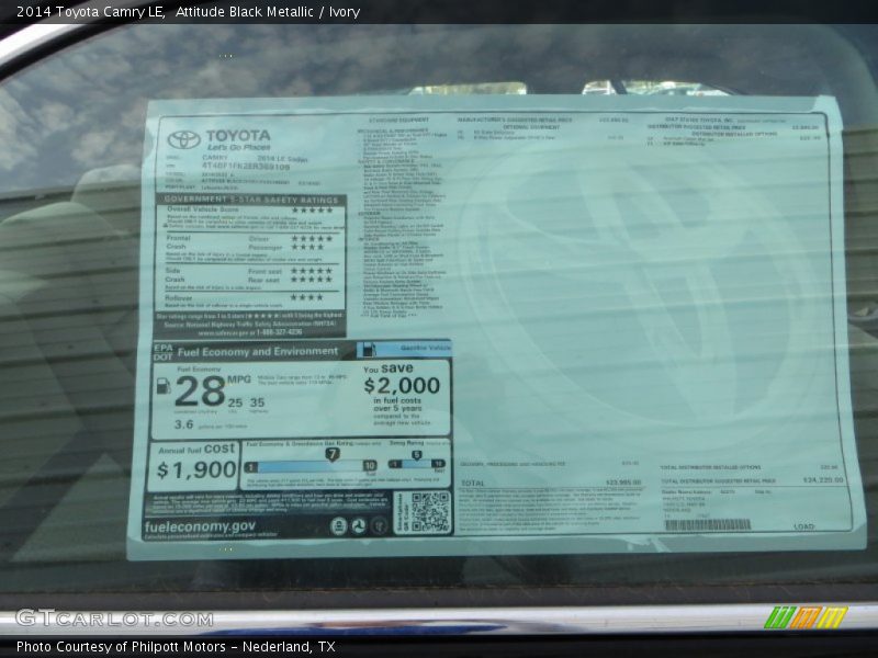 Attitude Black Metallic / Ivory 2014 Toyota Camry LE