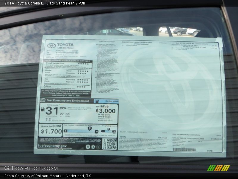 Black Sand Pearl / Ash 2014 Toyota Corolla L