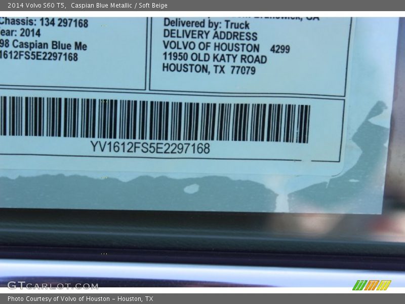 Caspian Blue Metallic / Soft Beige 2014 Volvo S60 T5