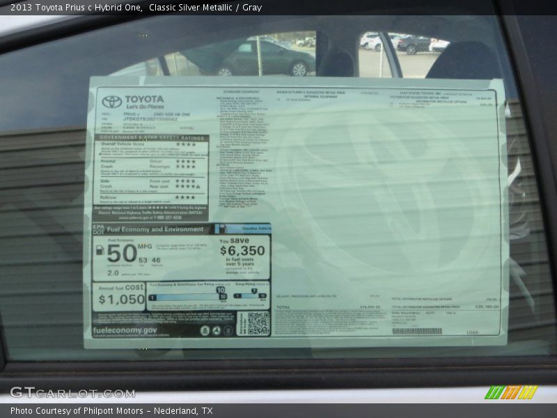 Classic Silver Metallic / Gray 2013 Toyota Prius c Hybrid One