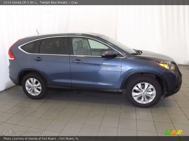 Twilight Blue Metallic / Gray 2014 Honda CR-V EX-L