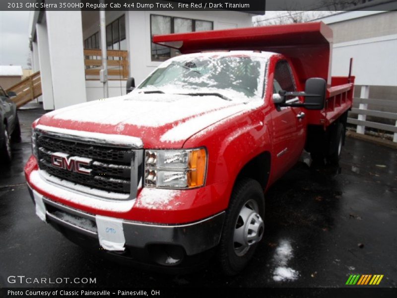 Fire Red / Dark Titanium 2013 GMC Sierra 3500HD Regular Cab 4x4 Dump Truck