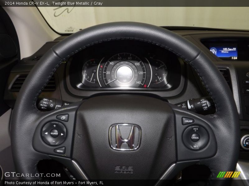 Twilight Blue Metallic / Gray 2014 Honda CR-V EX-L