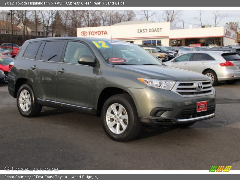 Cypress Green Pearl / Sand Beige 2012 Toyota Highlander V6 4WD
