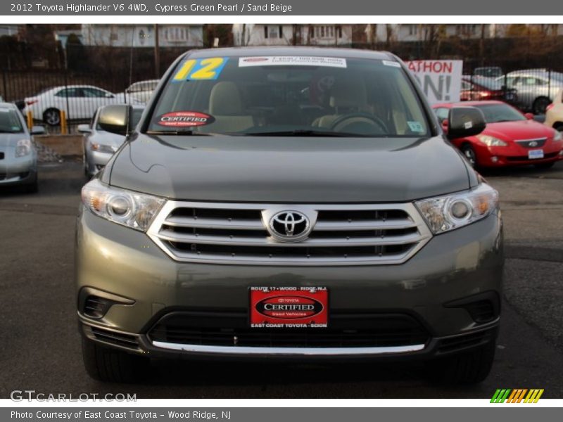 Cypress Green Pearl / Sand Beige 2012 Toyota Highlander V6 4WD