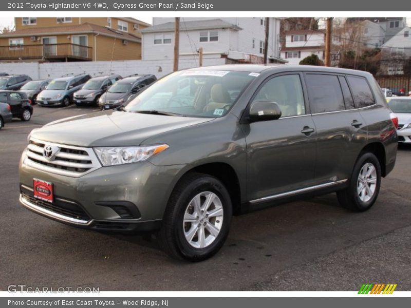 Cypress Green Pearl / Sand Beige 2012 Toyota Highlander V6 4WD