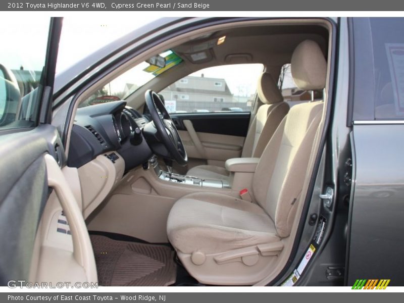 Cypress Green Pearl / Sand Beige 2012 Toyota Highlander V6 4WD