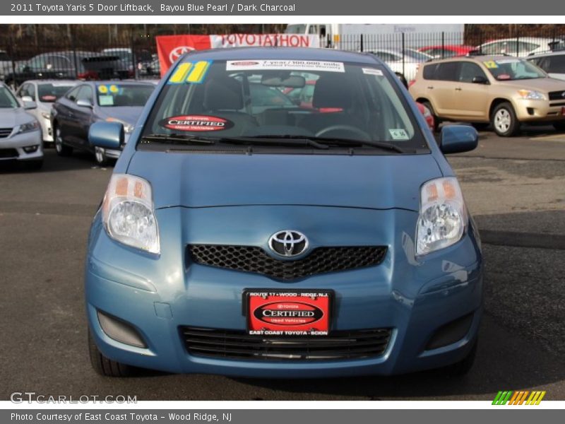 Bayou Blue Pearl / Dark Charcoal 2011 Toyota Yaris 5 Door Liftback
