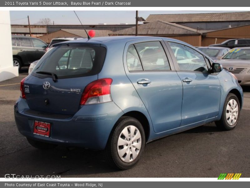 Bayou Blue Pearl / Dark Charcoal 2011 Toyota Yaris 5 Door Liftback