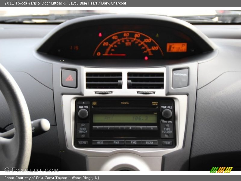 Bayou Blue Pearl / Dark Charcoal 2011 Toyota Yaris 5 Door Liftback
