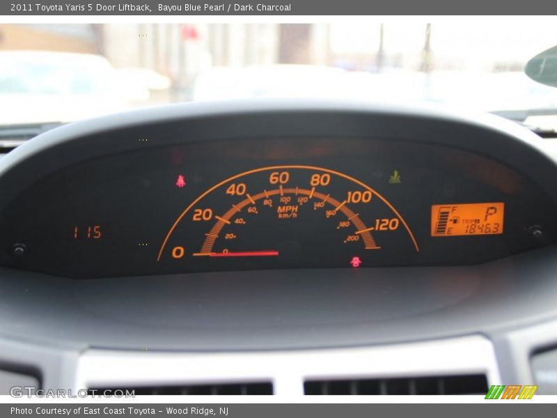 Bayou Blue Pearl / Dark Charcoal 2011 Toyota Yaris 5 Door Liftback