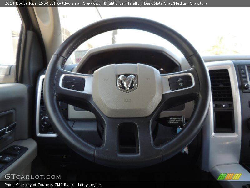 Bright Silver Metallic / Dark Slate Gray/Medium Graystone 2011 Dodge Ram 1500 SLT Outdoorsman Crew Cab