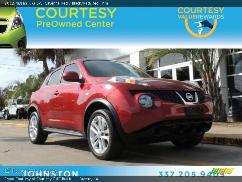 Cayenne Red / Black/Red/Red Trim 2012 Nissan Juke SV