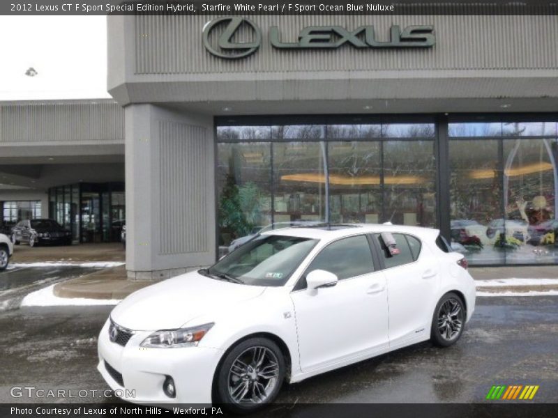 Starfire White Pearl / F Sport Ocean Blue Nuluxe 2012 Lexus CT F Sport Special Edition Hybrid