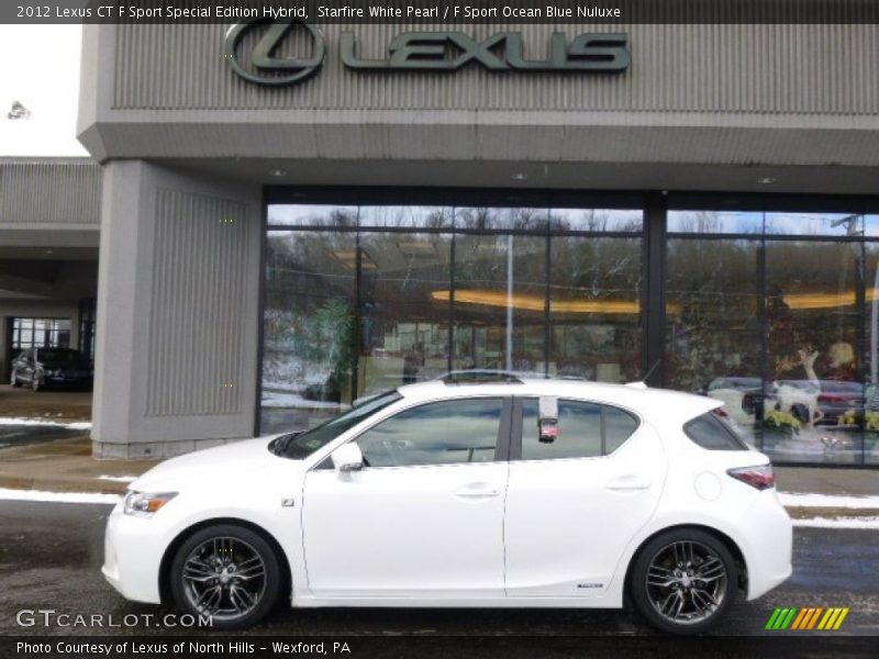 Starfire White Pearl / F Sport Ocean Blue Nuluxe 2012 Lexus CT F Sport Special Edition Hybrid
