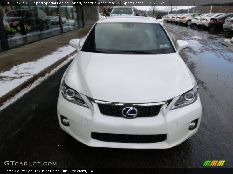Starfire White Pearl / F Sport Ocean Blue Nuluxe 2012 Lexus CT F Sport Special Edition Hybrid