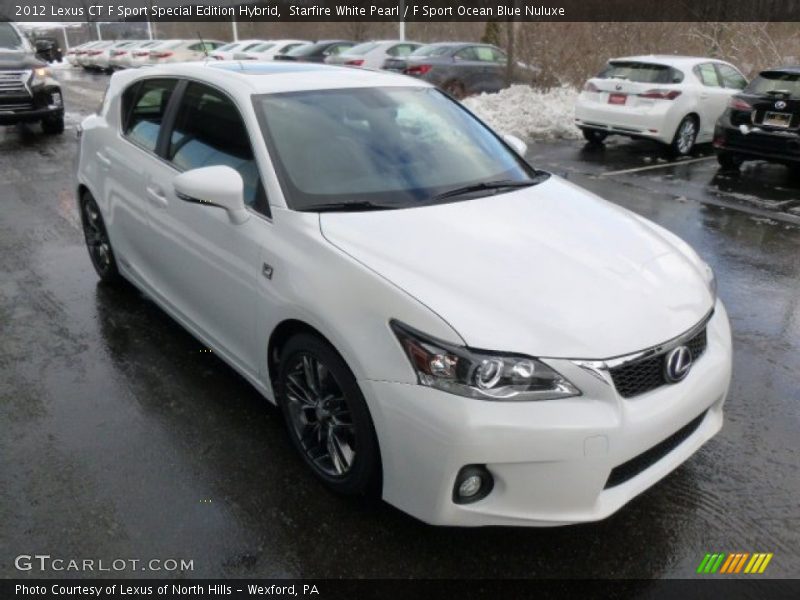 Starfire White Pearl / F Sport Ocean Blue Nuluxe 2012 Lexus CT F Sport Special Edition Hybrid