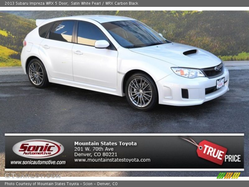 Satin White Pearl / WRX Carbon Black 2013 Subaru Impreza WRX 5 Door