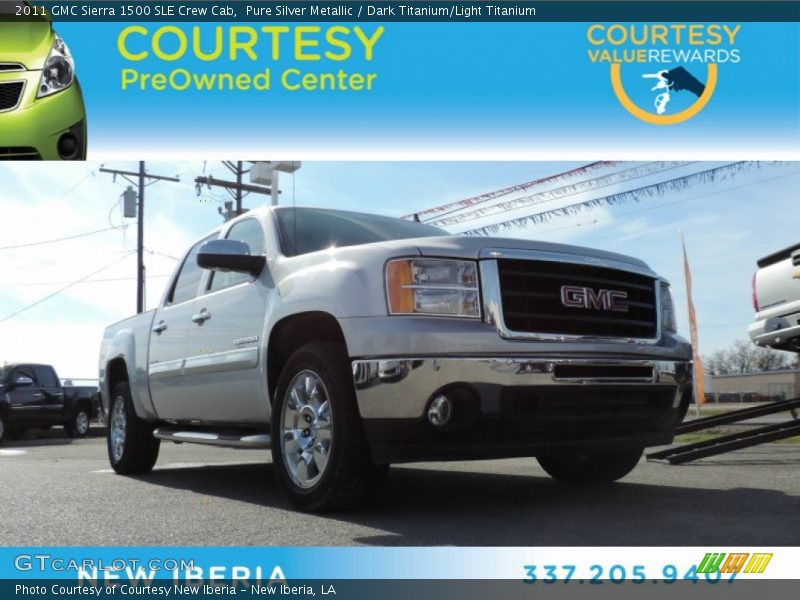 Pure Silver Metallic / Dark Titanium/Light Titanium 2011 GMC Sierra 1500 SLE Crew Cab