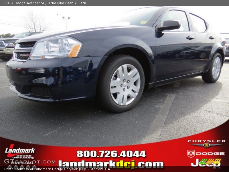 True Blue Pearl / Black 2014 Dodge Avenger SE