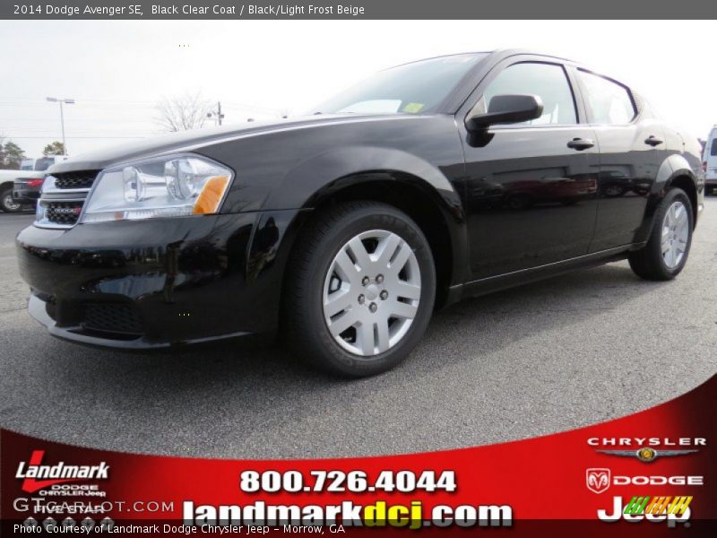 Black Clear Coat / Black/Light Frost Beige 2014 Dodge Avenger SE