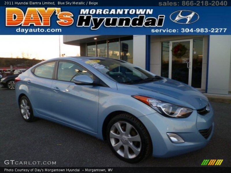 Blue Sky Metallic / Beige 2011 Hyundai Elantra Limited