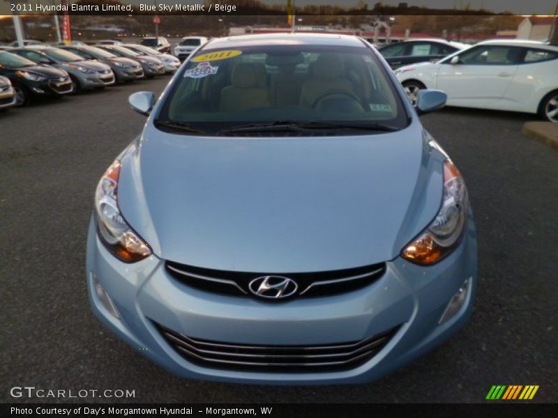 Blue Sky Metallic / Beige 2011 Hyundai Elantra Limited