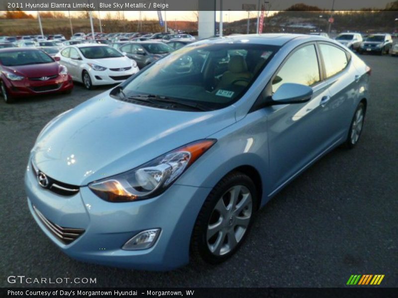 Blue Sky Metallic / Beige 2011 Hyundai Elantra Limited