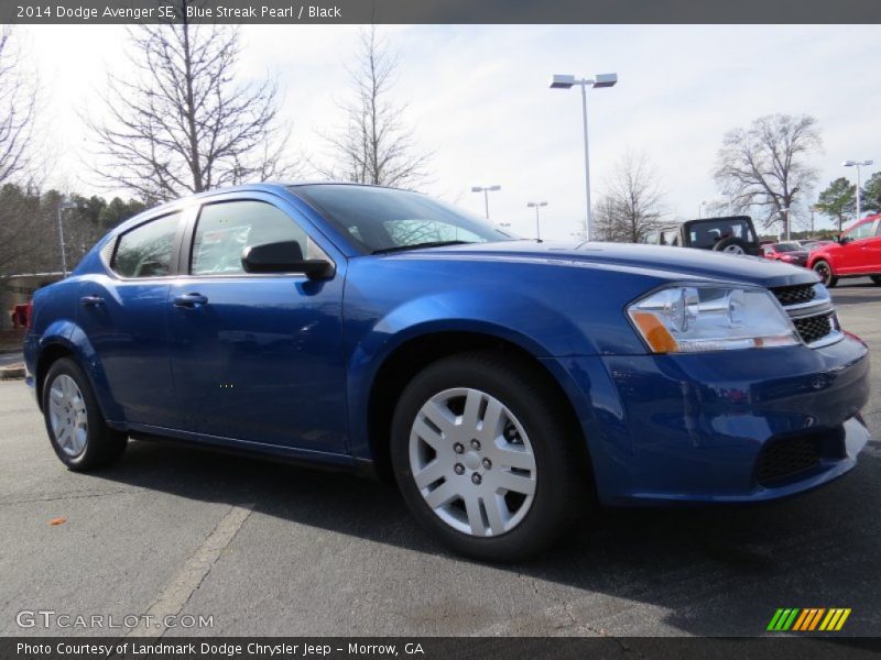 Blue Streak Pearl / Black 2014 Dodge Avenger SE