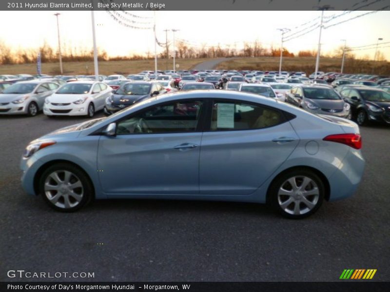 Blue Sky Metallic / Beige 2011 Hyundai Elantra Limited