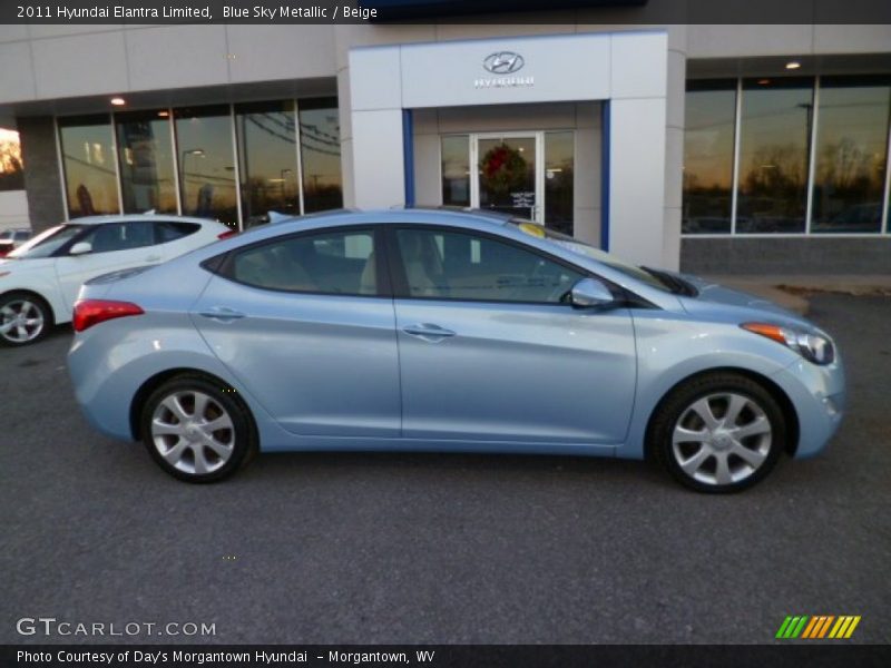Blue Sky Metallic / Beige 2011 Hyundai Elantra Limited