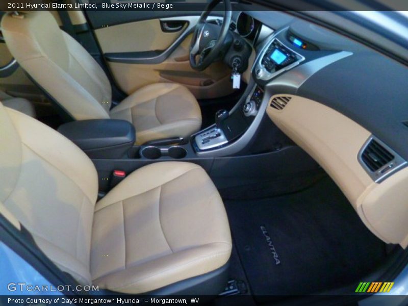 Blue Sky Metallic / Beige 2011 Hyundai Elantra Limited