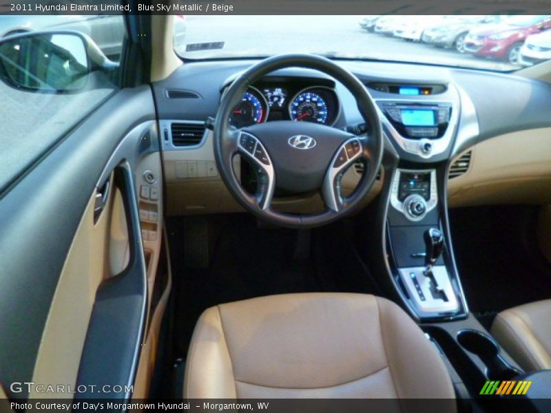 Blue Sky Metallic / Beige 2011 Hyundai Elantra Limited