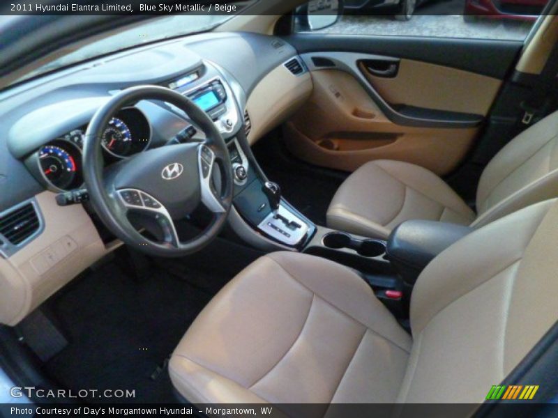 Blue Sky Metallic / Beige 2011 Hyundai Elantra Limited
