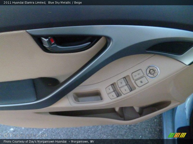 Blue Sky Metallic / Beige 2011 Hyundai Elantra Limited