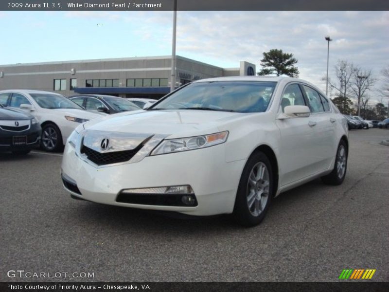 White Diamond Pearl / Parchment 2009 Acura TL 3.5