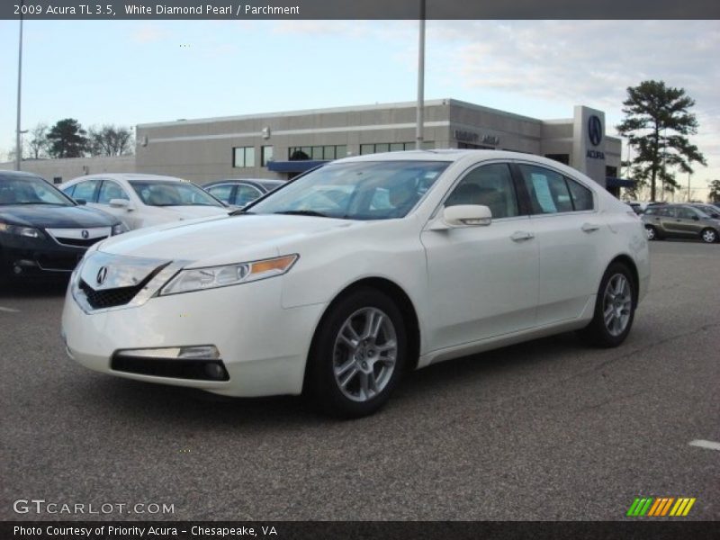 White Diamond Pearl / Parchment 2009 Acura TL 3.5