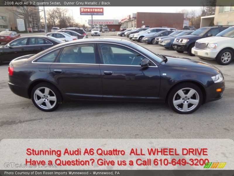 Oyster Grey Metallic / Black 2008 Audi A6 3.2 quattro Sedan