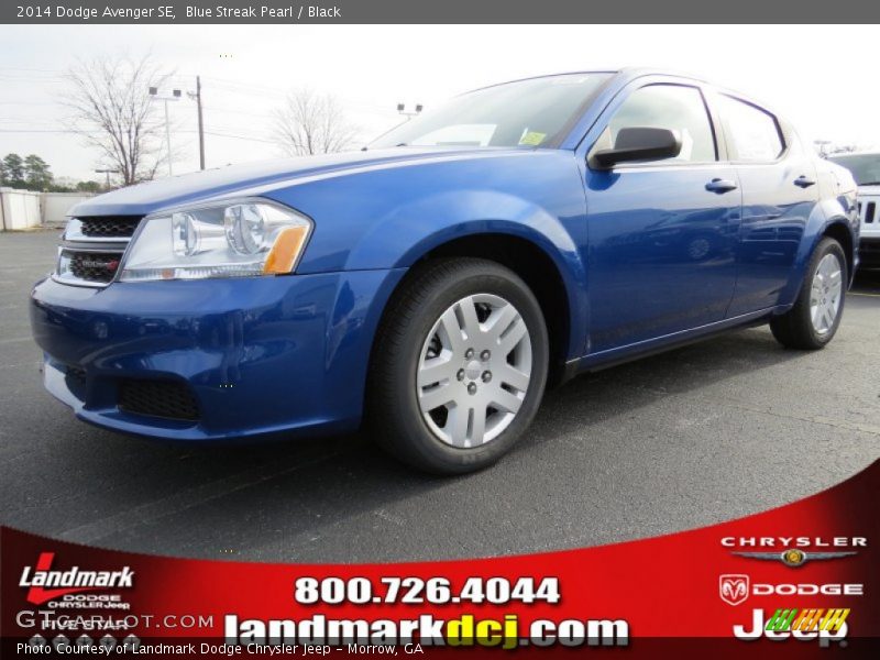Blue Streak Pearl / Black 2014 Dodge Avenger SE
