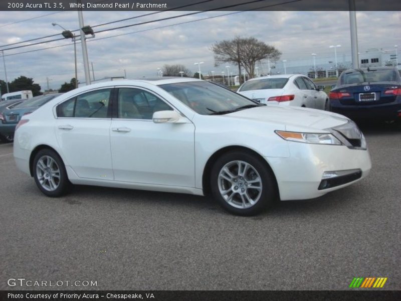 White Diamond Pearl / Parchment 2009 Acura TL 3.5