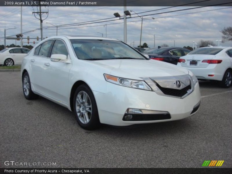 White Diamond Pearl / Parchment 2009 Acura TL 3.5