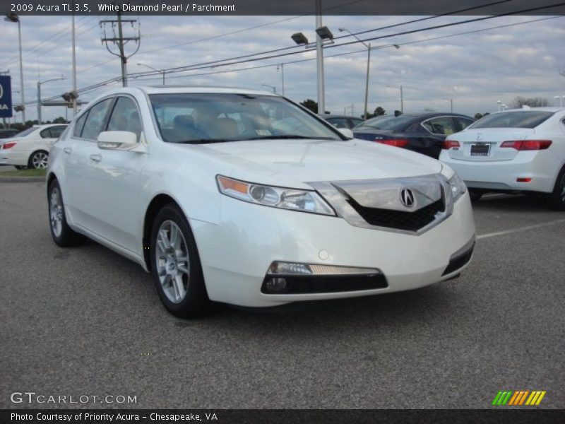 White Diamond Pearl / Parchment 2009 Acura TL 3.5