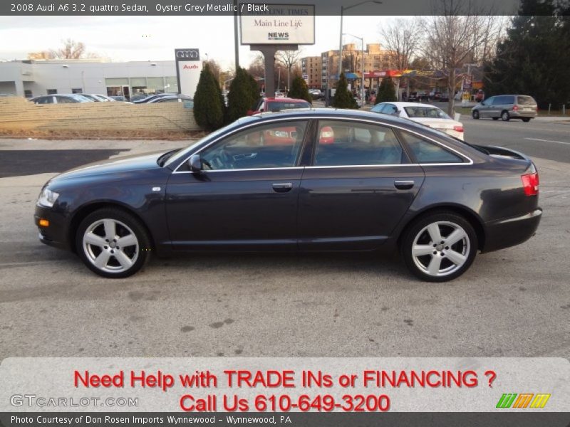 Oyster Grey Metallic / Black 2008 Audi A6 3.2 quattro Sedan