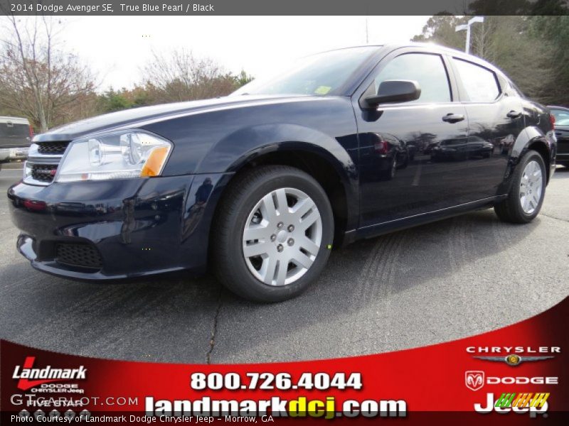 True Blue Pearl / Black 2014 Dodge Avenger SE