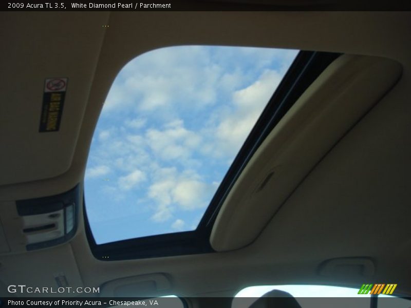 White Diamond Pearl / Parchment 2009 Acura TL 3.5