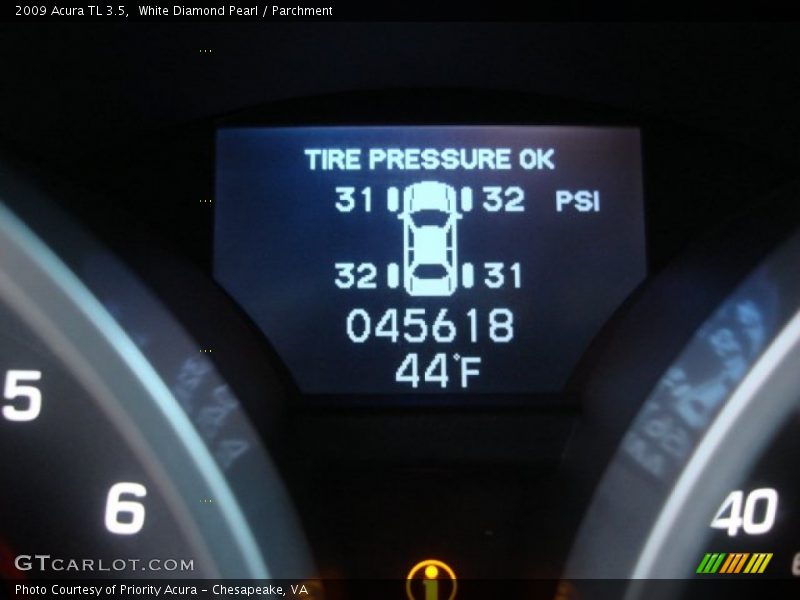 White Diamond Pearl / Parchment 2009 Acura TL 3.5