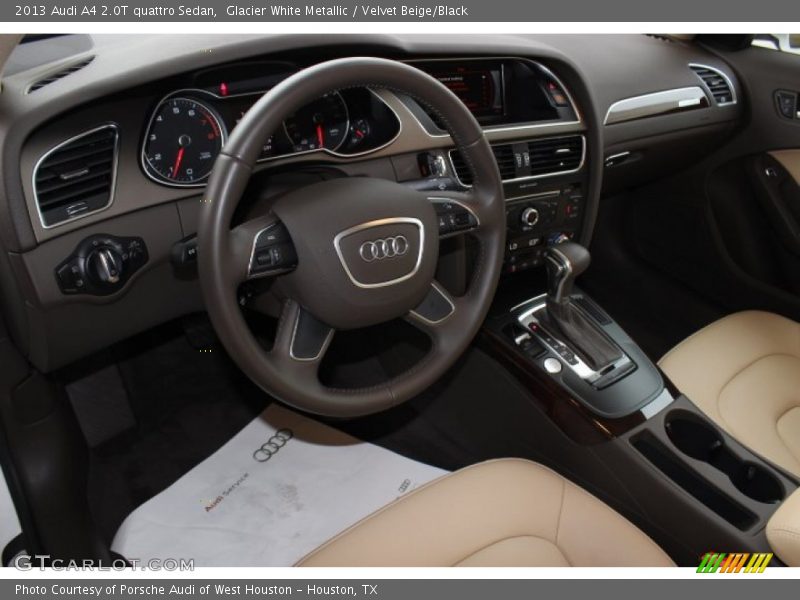 Glacier White Metallic / Velvet Beige/Black 2013 Audi A4 2.0T quattro Sedan