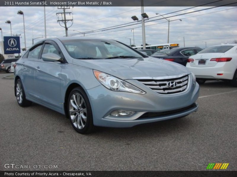 Iridescent Silver Blue Metallic / Black 2011 Hyundai Sonata SE